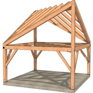 16x16 Funky Timber Frame Cabin Ship s Prow Face