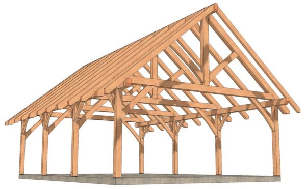 24x36 Timber Frame Pavilion Eye Level View