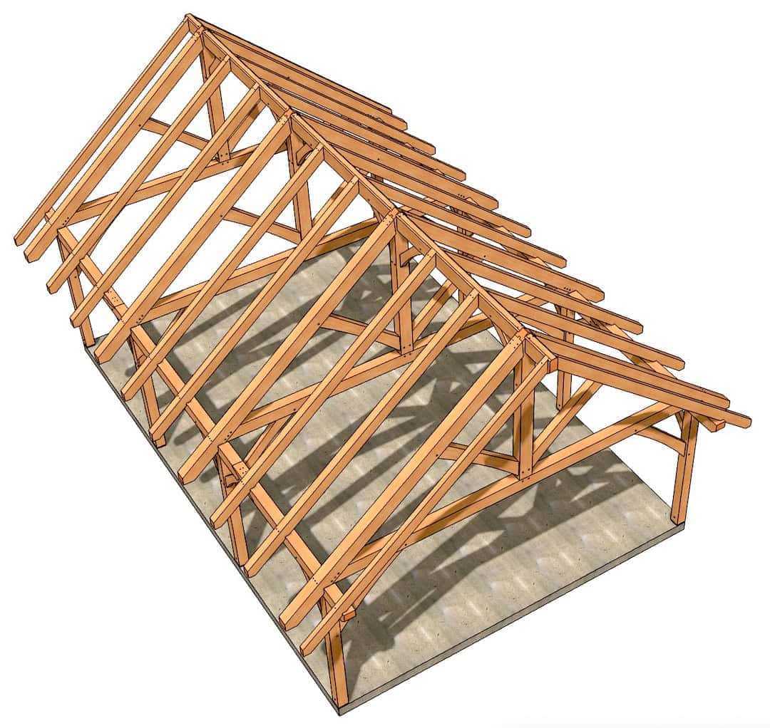 Aerial View of the 24x36 Timber Frame Pavilion Aerial View of the 24x36 Timber Frame Pavilion