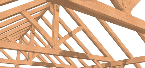 24x36 Timber Frame Pavilion King Post Truss