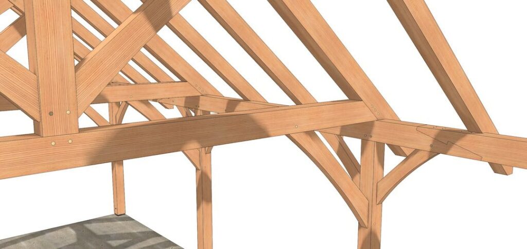24x36 Timber Frame Pavilion Truss Connections