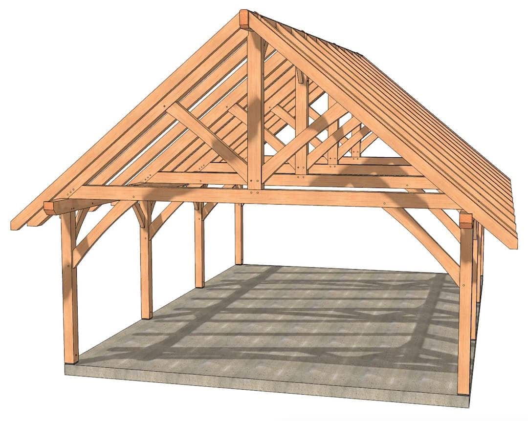 24x36 Timber Frame Pavilion Gable End 24x36 Timber Frame Pavilion Gable End