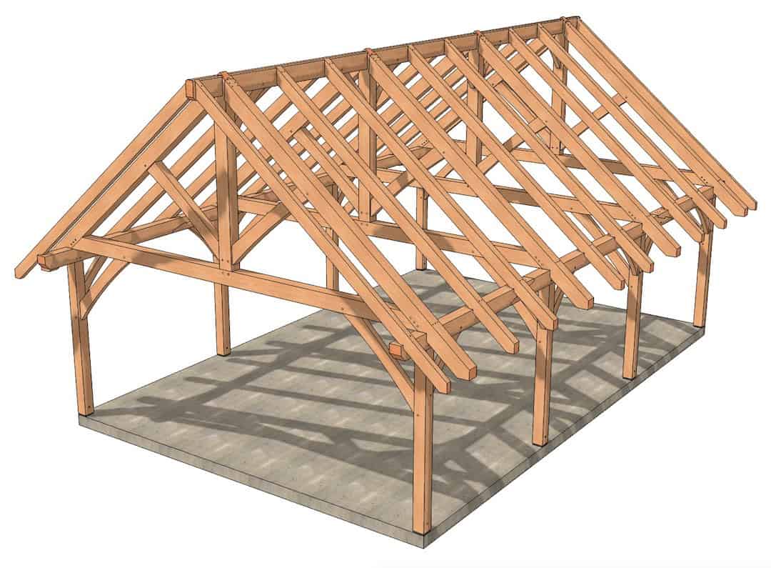 24x36 Timber Frame Pavilion rendering 24x36 Timber Frame Pavilion rendering