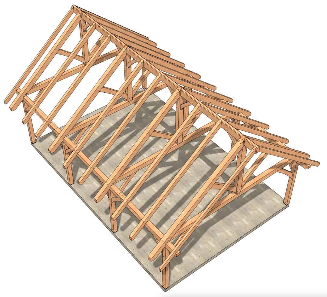 Birds Eye View of the 24x36 Timber Frame Pavilion Birds Eye View of the 24x36 Timber Frame Pavilion
