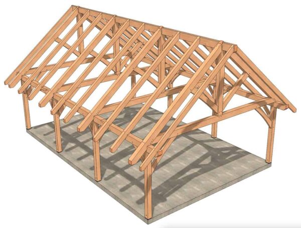 24x36 Timber Frame Pavilion Seen From Height