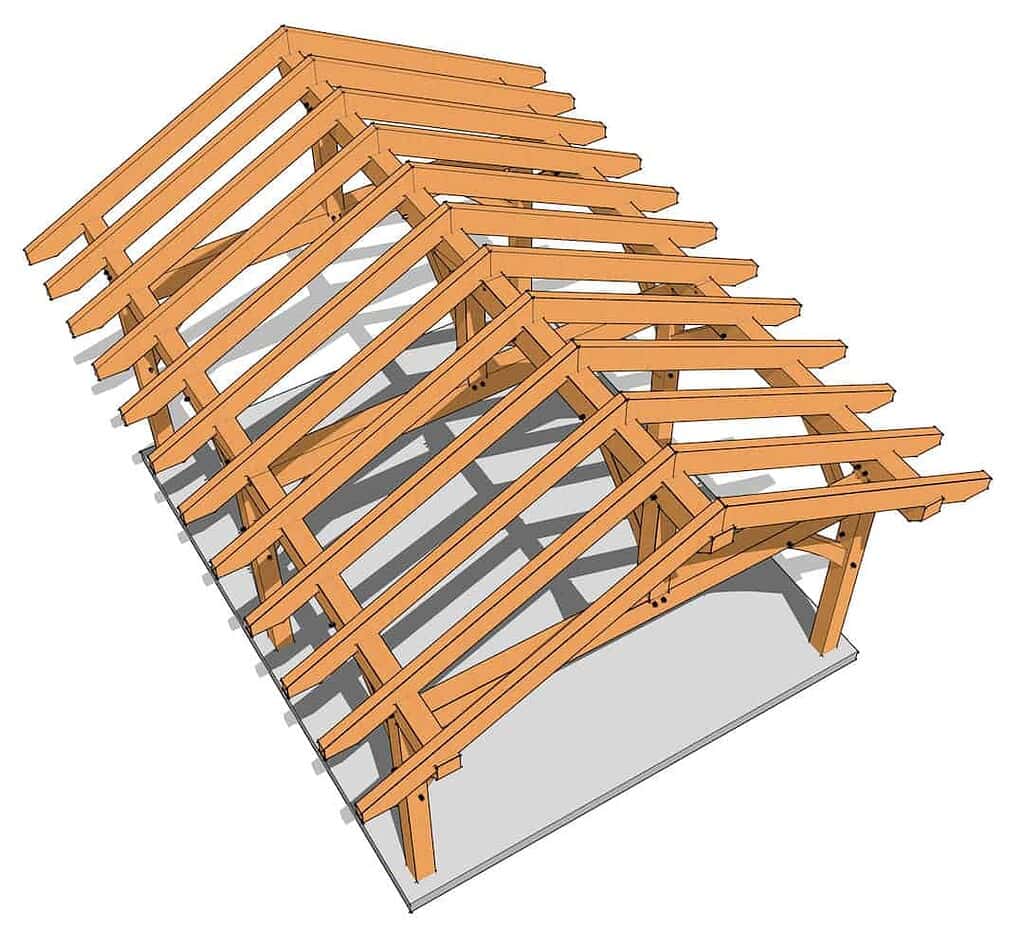 16x20 King Post Plan (3045) 6 inch _ 7