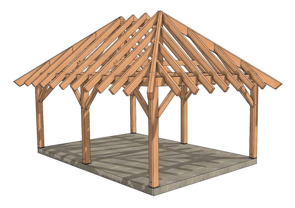 16x24 Hipped Roof Pavilion (45750)-2