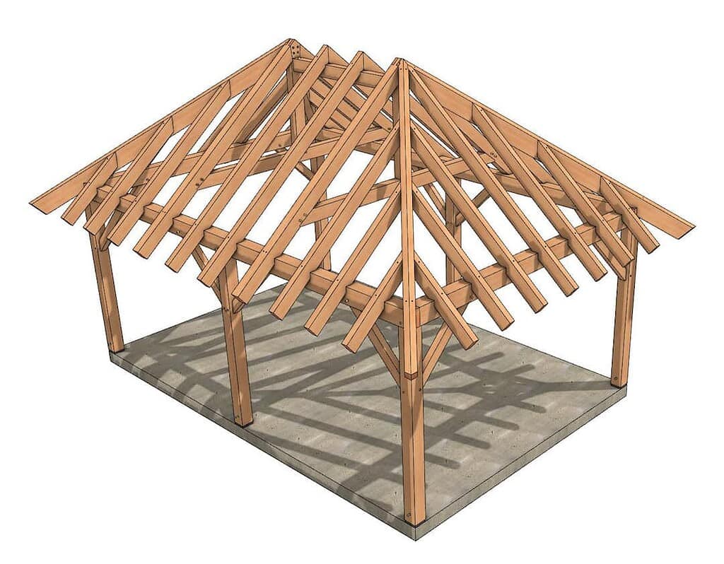 16x24 Hipped Roof Pavilion (45750)-4