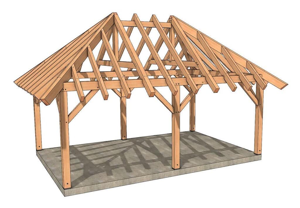 16x24 Hipped Roof Pavilion (45750)-7