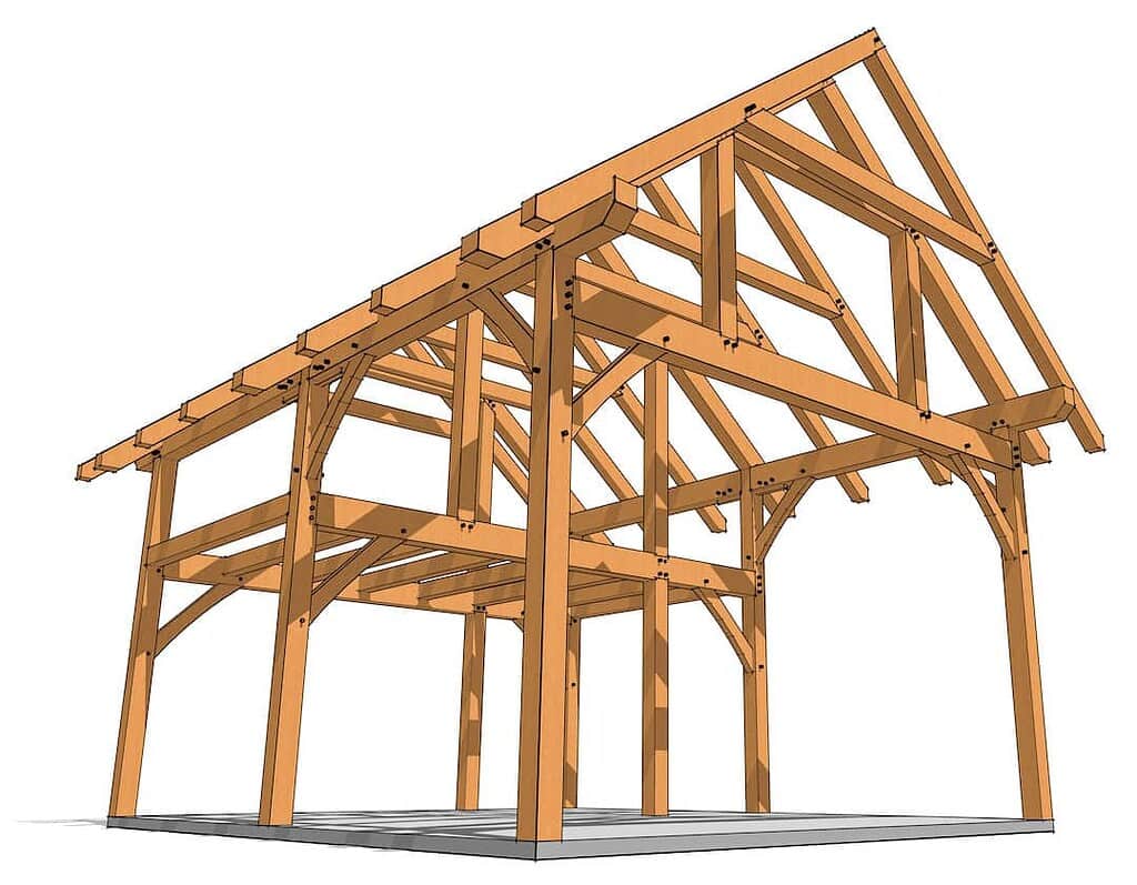 20x24 Timber Frame with Loft (5038) 2