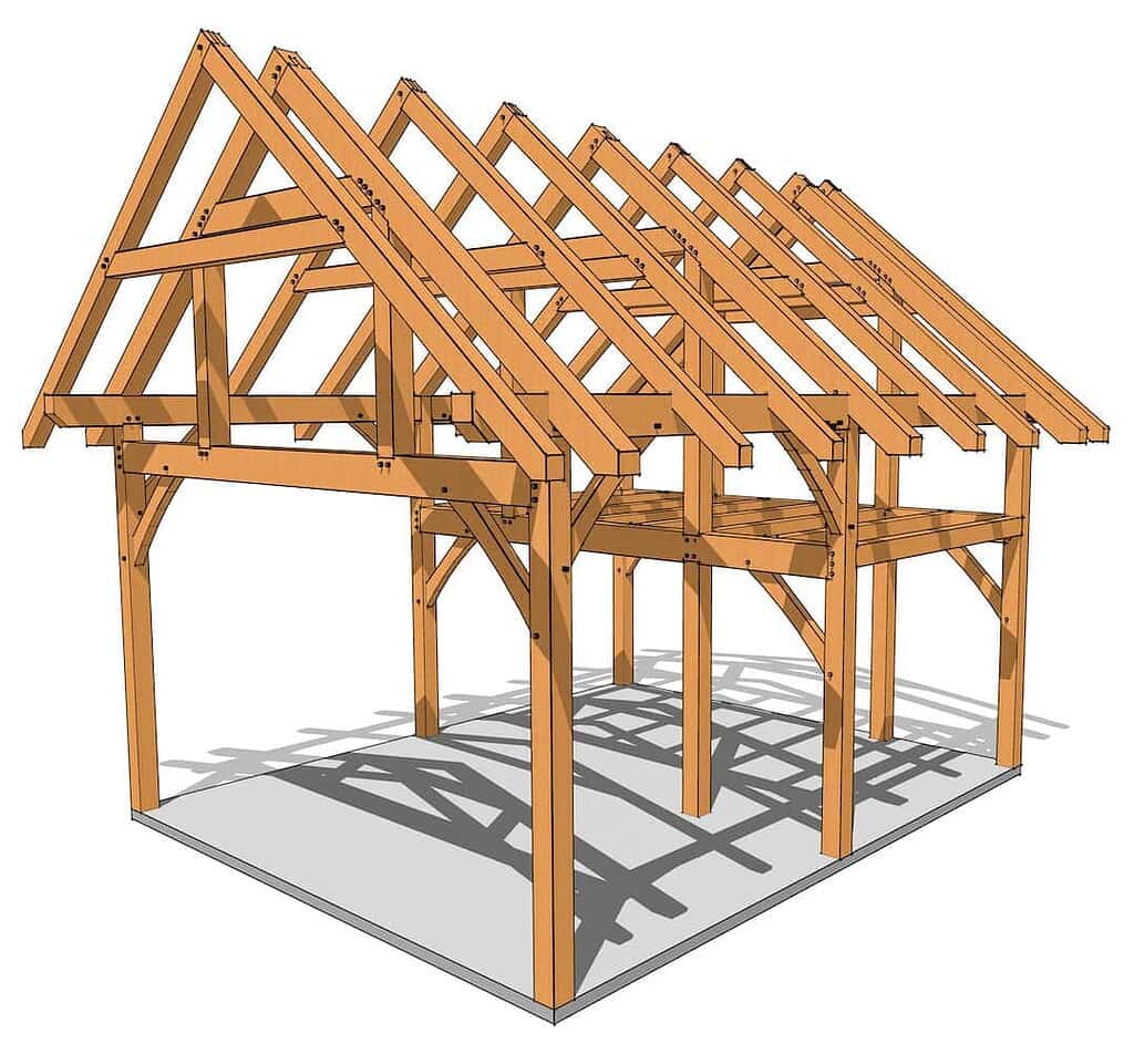 20x24 Timber Frame with Loft (5038) 5