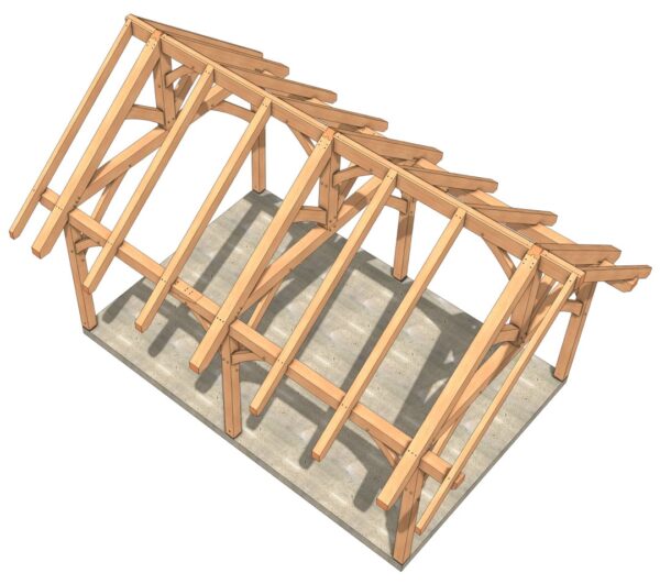 16x24 Timber Frame Pavilion seen from overhead