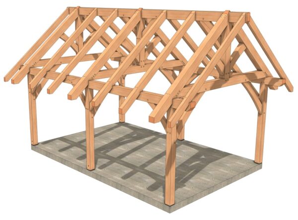 16x24 Timber Frame Pavilion corner vantage point