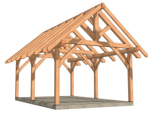 Eye level view of the 16x24 Timber Frame Pavilion
