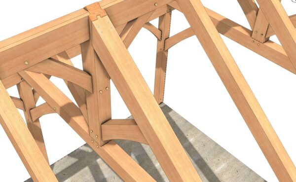16x24 Timber Frame Pavilion Ridge Close up