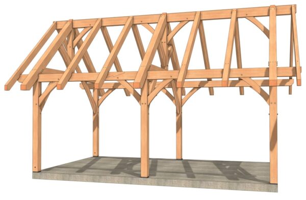 16x24 Timber Frame Pavilion Seen from the Side