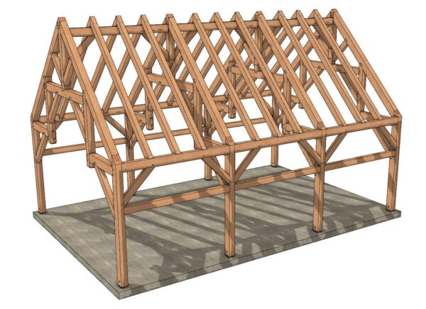 24×36 Hammer Beam Timber Frame Plan - Image 3