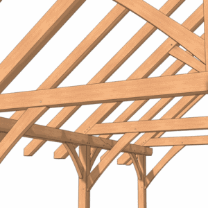 26x36 Post and Beam Pavilion King Post Truss