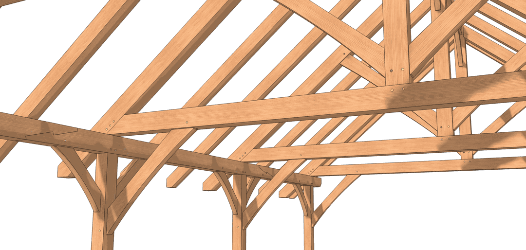 26x36 Post and Beam Pavilion King Post Truss