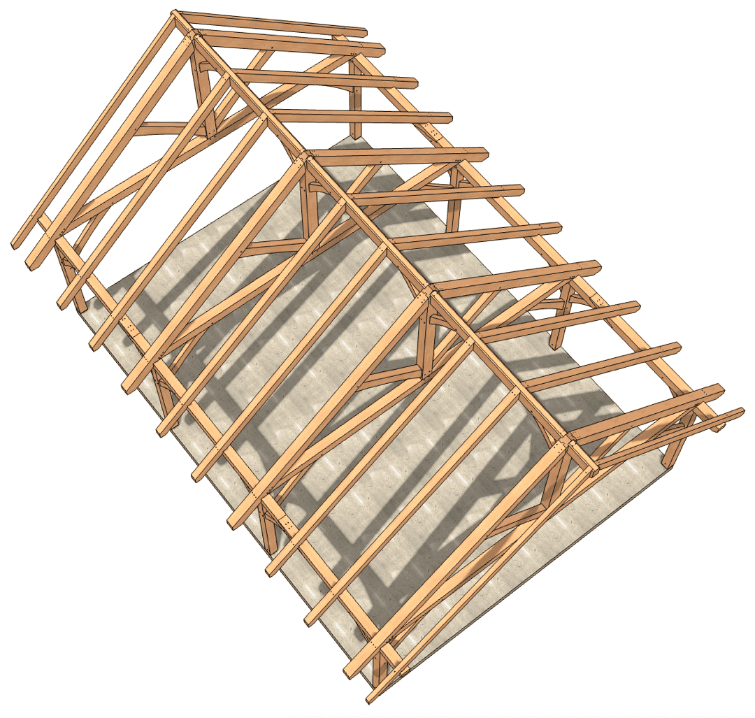 26x36 Timber Frame Pavilion King Post Joinery