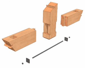 King Post to Tie Beam with All-thread and Bolts
