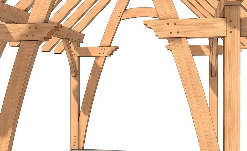 12x16 Cruck Timber Frame Plan close up of cruck beam