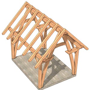 12x16 Cruck Timber Frame Porch