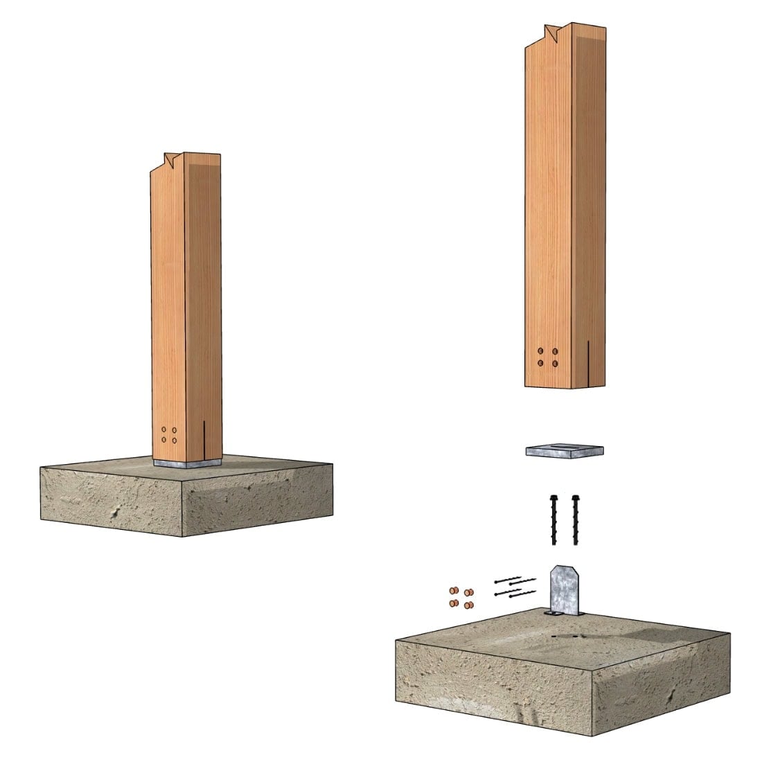 8x8 Easy Tie Post Base 1