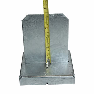 Easy Tie 6x6 knife plate height measuring 5-1/2 inches above the standoff