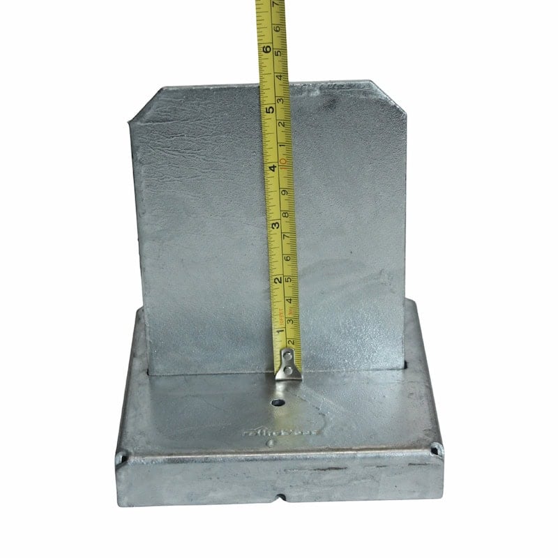 Easy Tie 6x6 knife plate height measuring 5-1/2 inches above the standoff