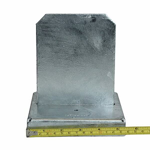 Easy Tie 6x6 post base standoff width measuring 5-1/2 inches