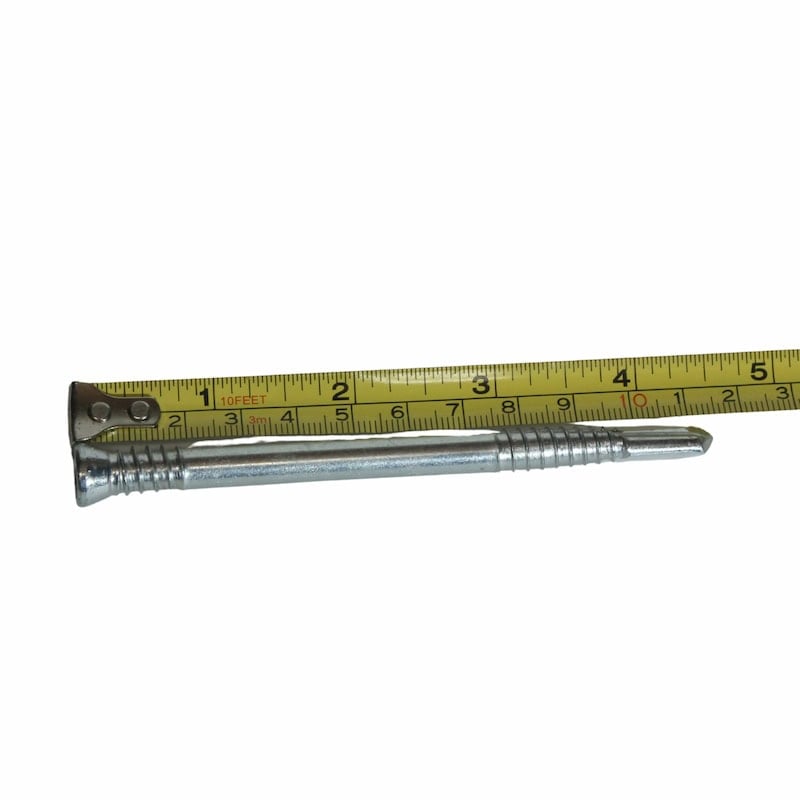 Easy Tie self-drilling timber dowel measuring 4-1/2 inches for 6x6 post base installation