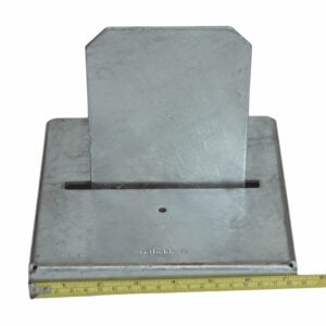 Easy Tie 8x8 post base plate measuring 7¼ inches wide