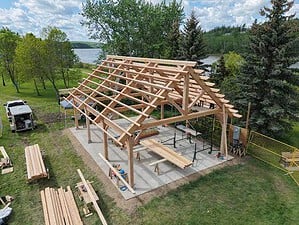 Bower Timber Frame Douglas Fir Park Pavilion Fully Raised